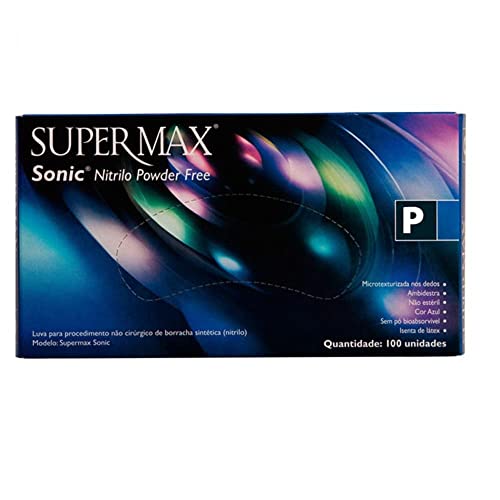 Luva Descartável Sonic Azul Roxa S/pó Supermax 100un tam XG