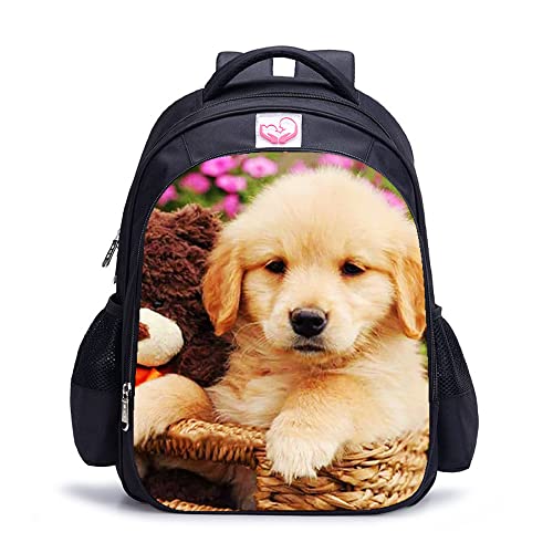 Sac à dos imprimé 3D panier de fleurs, le bonheur d'aller à l'école