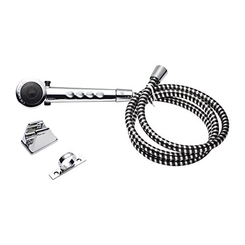 Dura Faucet DF-SA130-CP Economical RV Shower Head Hose Kit, Handheld Replacement Wand, Universal Water Saving Shower Head with Flow Control Trickle Switch (Chrome)