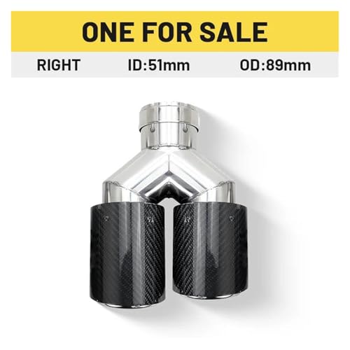 Embout pot d'échappement carbone noir brillant double sortie ID51