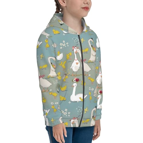 Cute Farm Birds Kids Pullover Hoodies Boys Zip Up Sweatshirts Girls Athletic Clothes with Pocket4