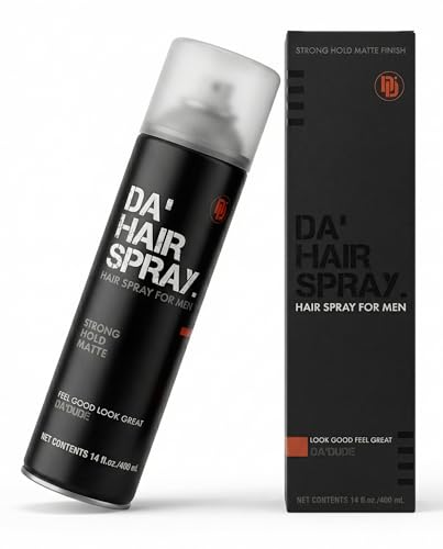 Da'Dude Da Hairsrpay - Spray para el cabello mate para hombres, agarre fuerte, volumen y definición, spray de textura para un peinado perfecto, 400 ml
