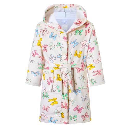 Image of Boys Girls Bathrobes,Toddler Boy Girl Robes,Children's Plush Soft Coral Fleece Hooded Pajamas Sleepwear for Kids
