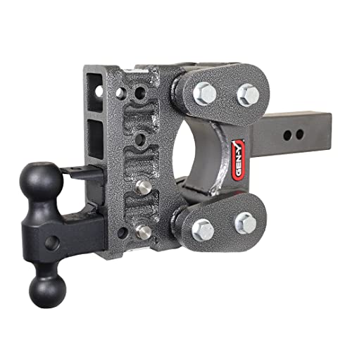 Gen-Y Gh-1124 The Boss Torsion-Flex Adjustable 5" Drop Hitch With Gh-051 Dual-Ball, Gh-032 Pintle Lock For 2.5" Receiver - 16,000 Lb Towing Capacity - 1,700 Lb Tongue Weight #TOP3