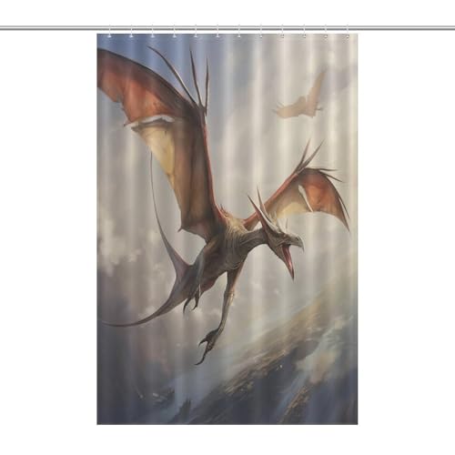 Rideau de douche ptérosaure imperméable en polyester lavable 122x183cm - 7