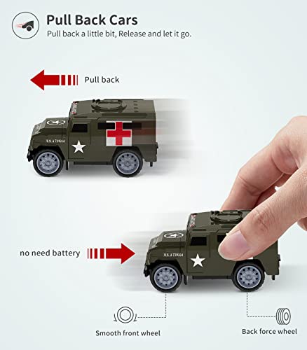 Geyiie 15154 Small Army Toy Cars, Geyiie Die Cast Military Truck Vehicles Toys thumb #6