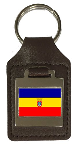 Porte-clés en cuir gravé Pudahuel Chili drapeau chilien gravure