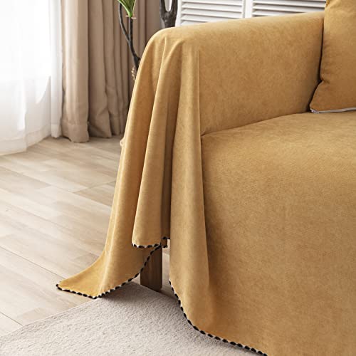 Jeté de canapé 3 places imperméable velours côtelé antidérapant 180x300