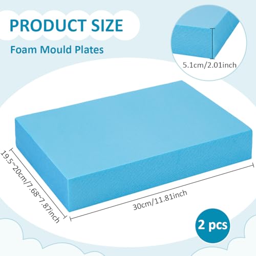 BENECREAT 2 Stück Schaumstoffplatte 30x20x5cm Rechteckige Schaumstoffplatten Für Heimwerker Kunstbedarf Skulpturen Modellierung Blumenarrangements (Himmelblau)