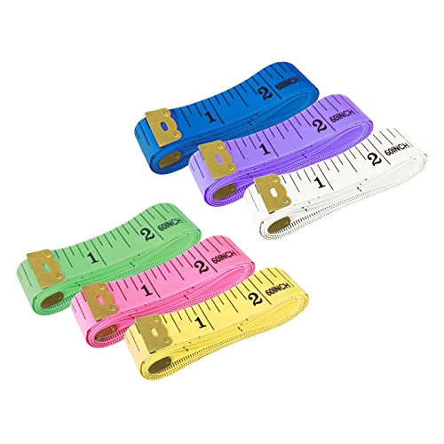 6 Pack Soft Tape Measure Double Scale Body Sewing Flexible Ruler For Weight Loss Medical Body Measurement Sewing Tailor Craft Vinyl Ruler, Has Centimetre Scale On Reverse Side 60-Inch #TOP8