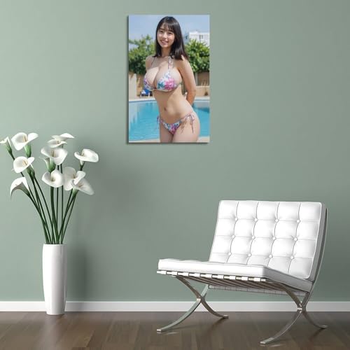 菊地姫奈魅力的なポスターホーム デコレーション アート パネル キャンバス壁画モダン スタイル壁掛け絵画プリント.壁装飾誕生日プレゼント家の装飾-08x12inch(20x30cm)-Frame-style [5]