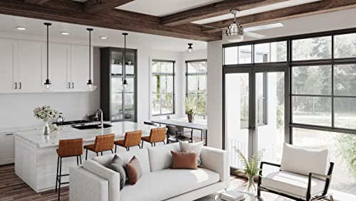 Design House 587451 Schoolhouse Modern Industrial Farmhouse Indoor Dimmable Pendant Light With Clear Seedy Glass For Kitchen Dining Bar Area, Matte Black #TOP4