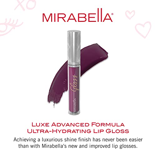 Mirabella Ultra-Hydrating Lip Gloss, Sublime (Rich Purple Plum) - Luxe Advanced Formula For Glossy Shine Finish & Superior Color With Pigmentation - Essential Oils Soothe & Nourish Lips #TOP1
