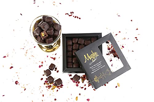 Mughe Gourmet Pistachio Chocolate Turkish Delights - Luxury Turkish Delight Coated In Chocolate - 300G (10.6Oz) Gourmet Gift Box With 30 Pieces - Perfect For Special Occasions #TOP5