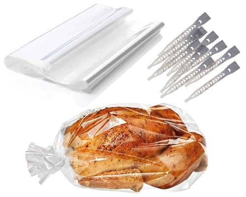 Roasting Bags 380 x 250mm 10 Pack Large Oven Cooking Microwave Safe Meat Chicken Turkey Fish Vegetables