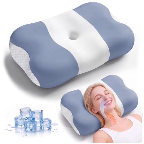 VYLEE Memory Foam Neck Pillow for Pain Relief, Ergonomic 2 Heights, Cooling by VYLEE - Used condition - CA$38.07