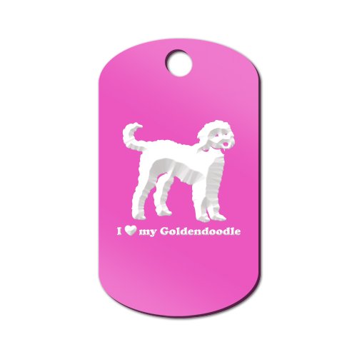 Mister Petlife I Love My Goldendoodle Engraved Keychain/GI Tag Doodle