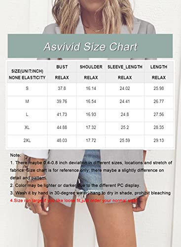 Asvivid Turn Down Lapel Open Front Blazers For Women Office Solid One Button Lightweight Suit Fall Casual Apricot Blazer Cardigan Jacket L #TOP5
