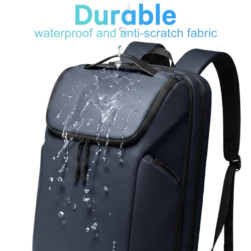 Image of FUTURE AESTHETICS Business Commute Backpack for Men and Women, Waterproof 15.6 Inch Laptop Backpack, Durable Flight-Approved Travel Backpack for Work, Blue