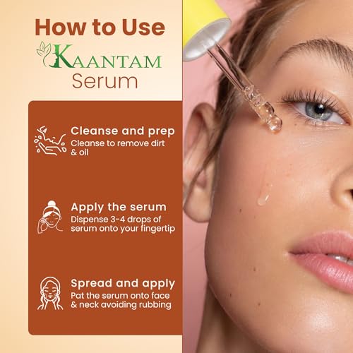 Kaantam Natural Face Serum – Vitamin C from Kakadu Plum & Camu Camu – Lightweight Hydrating Serum for Glowing Skin – For Women & Men – All Skin Types – 1 fl oz