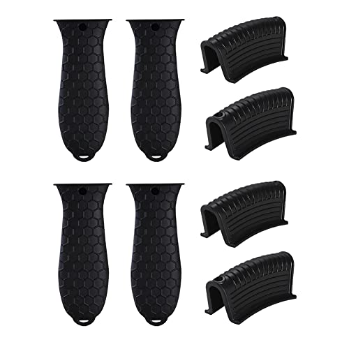 Doromy 8 Pcs Silicone Pot Holders Hot Handle Holder Pot Handle Covers Pot Holders Heat Resistant Pot Holders For Kitchen Potholder Handle For Cast Iron Skillet Covers Frying Cast Iron Skillet Metal #TOP11