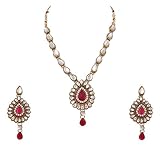 Dancing Girl Rani Pink Indian Kundan Jewelry Set for Women Girls Bridal Necklace Indian Earrings