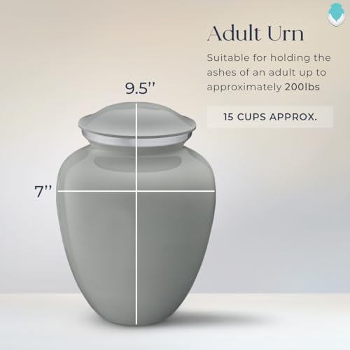 Image of Geturns - Adult Cremation Urns for Human Ashes I Large Slate Grey Photo Funeral Urn for Female and Male I 200 lbs