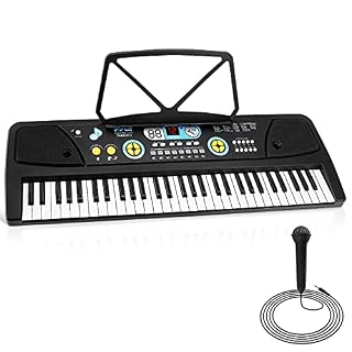 Electric Keyboard Piano 61 Keys – Portable Digital Musical Karaoke Piano Keyboard -10 Rhythms 16 Tones, Stereo Speakers, Rechargeable Battery – Wired Microphone – Beginners Kids Adult – Pyle PKBRD6112 - Les Beatles, Paul McCartney, John Lennon, RIngo Starr, George Harrison