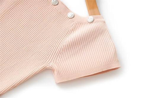 Women's Asymmetrical Slant Neck Short Sleeve Flared Skirt Solid Color Round Neck Slim Long Skirt Apricot M4