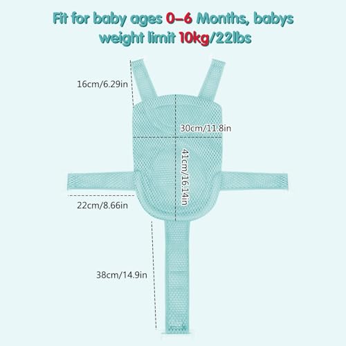 Image of Colorlife Baby Bath Seat Support Net Infant Bathing Seat Support Mat, Adjustable Comfortable Non-Slip Five-Pointed Baby Shower Net Bathtub Sit Up Mesh for Newborn 0-12 Months-Green(No Bathtub)