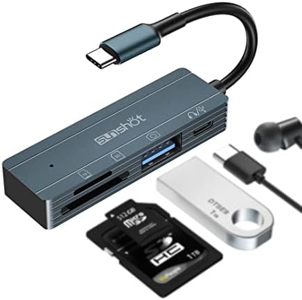 4in1 USB C Hub Multiport Adapter, Memory Card Reader, USB C Adapter with SD/TF Card Reader/USB OTG/TypeC Audio and Data Transfer Extend Port, Fits Laptop Tablet Smartphone with TypeC Port.