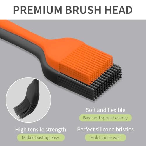 Image of ADD2CART Silicone Basting Brush, Heat-Resistant Food Grade, One-Piece Construction (basting Brush Pack of 2)