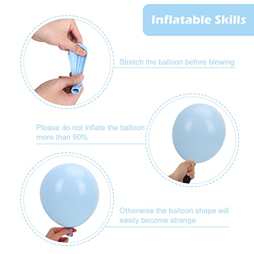 Rubfac 87Pcs Pastel Blue Balloons Different Sizes 18 12 10 5 Inches For Garland Arch, Premium Blue Latex Balloons For Birthday Wedding Baby Shower Bridal Shower Party Decorations #TOP2