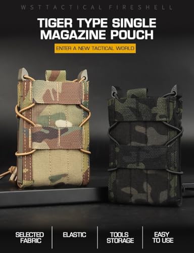 5.56 Magazine Pouch, Tactical Holster Single Rifle Pistol Mag Bag for AK AR M4 AR15 Shooting Airsoft Paintball(MG-49-BCP) - Image 2