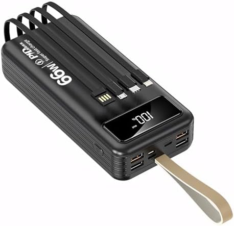 UGREEN Nexode Power Bank 20000mAh Ricarica Rapida con Cavo USB-C Integrato, Batteria Esterna