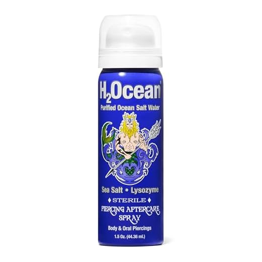 H2Ocean Piercing Aftercare Spray, Sea Salt Keloid & Bump Treatment, Wound Care Spray Organic Wound Wash For Ear, Nose, Naval, Oral Body Piercings 1.5oz