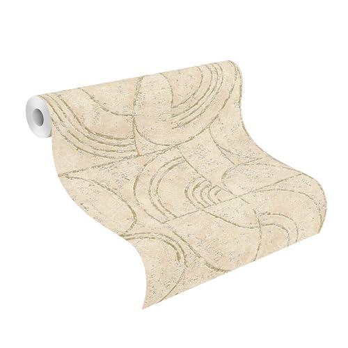 Rasch Tapete 653632 - Vliestapete mit grafischem und geometrischem Motiv in Beige aus der Kollektion Welcome Home