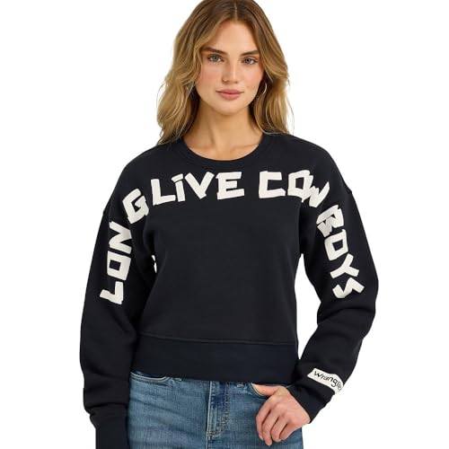 Wrangler Women's Long Live Cowboys Black Sweatshirt3