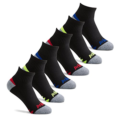 Prince Boys' Quarter Athletic Socks for Active Kids (6 Pair Pack)
