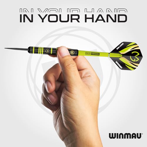 Winmau Darts Michael 'MvG' Van Gerwen Vs Simon 'The Wizard' Whitlock | Twin Set | 22g Steeltip Brass Darts with Flights and Shafts (Stems)