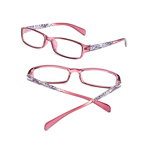 DLLY Lunettes De Lecture pour Hommes/Femmes,Style Rectangulaire,Charnières en Métal,Aide Visuelle Lunettes Anti-Lumière Bleue pour Ordinateur Et Écran De Téléphone Portable,Violet,+0.50