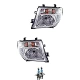 Phare droit Lot de phares halogènes H4 pour NP300 Navara Pathfinder III avec ampoules