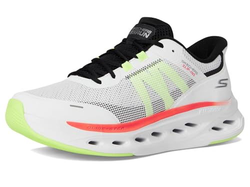 Skechers Max Cushioning Glide Step Aberdeen - Sneaker Da Uomo Senza Mani, Bianco/Multicolore., 43 Eu - 7