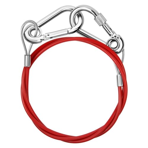 URAQT Breakaway Cable, Trailer Caravan Breakaway Break Away Cable with 2 Carabiners, Easy Quick Fit Breakaway Cable Carbine Threaded Hook Towing Caravan Trailer for Breakaway Brake Safety Handbrake