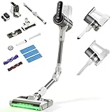 Aspirateur Balai Sans Fil, 15 000 Pa/40 000 RPM/30 Min, Aspirateur Laveur Autoportante avec Tube Pliable, Lumière Verte, Filtration Anti-Allergènes, pour Poils d'Animaux, Tapis, Sols Durs, Voiture