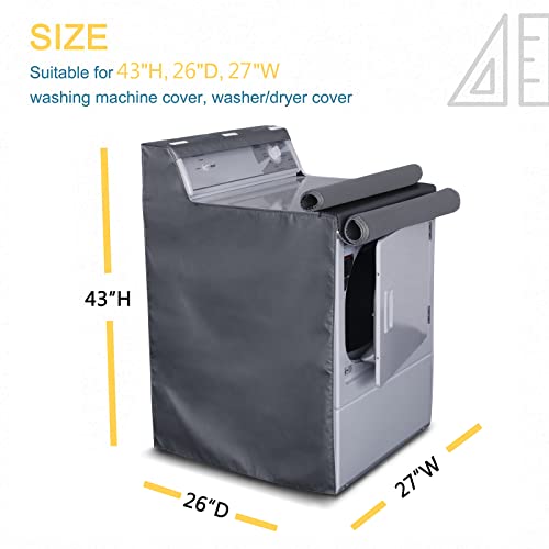 AKEfit Washing Machine Cover, Zipper Design,Fit for Outside Top or Front Load Washer/Dryer Waterproof Dustproof Sunproof W29”D28”H43”