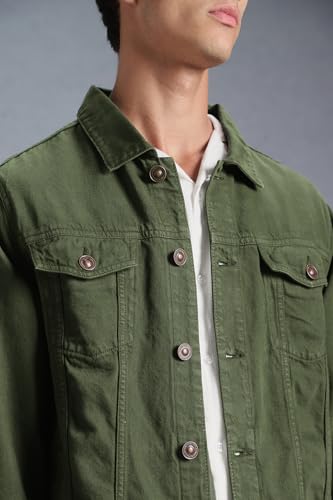 Image of INKD Men's Overdyed Cotton Denim Jacket - 100% Cotton | Double Flat Pocket | Regular Fit | Full Sleeve