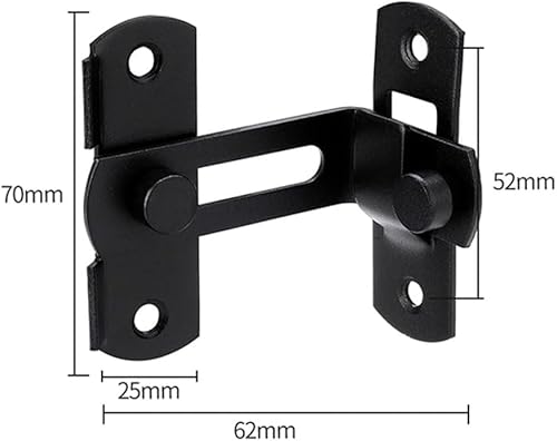 Miniatura 2 de Cerradura de puerta de 90 grados para puerta de almacén, ángulo recto, cerradura de seguridad para jardín, baño, ventana, garaje (2 piezas, negro)