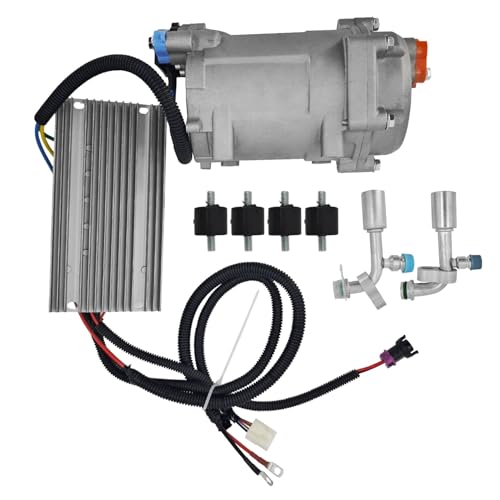Kinglinyue 12V Universal AC Electric Auto Compressor 20cc/r for R134a Compatible with RVs, Campers, Trucks