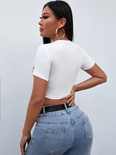 SOLY HUX Women's Graphic Tees Y2k Crop Top Short Sleeve T Shirt Tee Summer Tops2